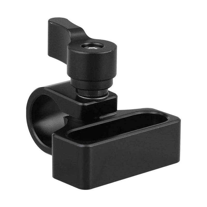 CAMVATE 15mm Single Rod Clamp Extension Adapter Install on Two 1/4-20 Thread Hole for DSLR DIY Accessory(Black Knob) - 2238 - Image 1